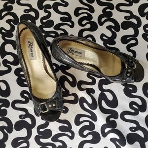 Black patent leather shoes